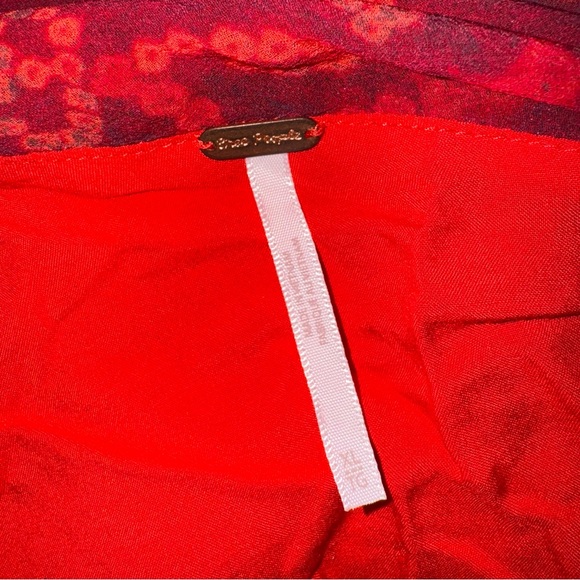 Free People Double Take Mini Dress Asymmetrical Red Sz XL - Picture 11 of 12